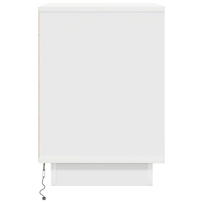 Nachtkastjes met led-verlichting 2 st 38x34x50 cm wit