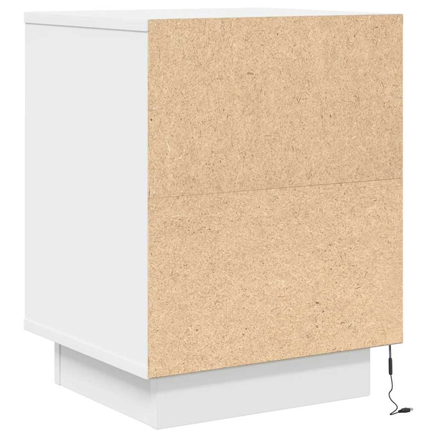 Nachtkastjes met led-verlichting 2 st 38x34x50 cm wit