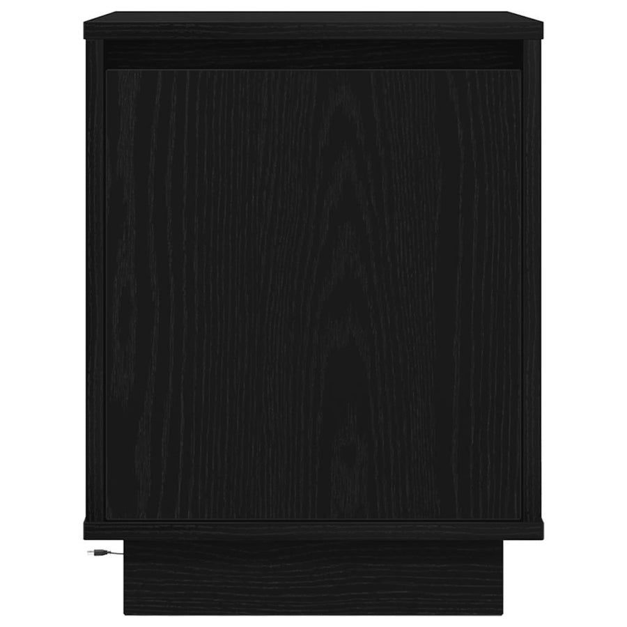 Nachtkastje met LED-verlichting 38x34x50 cm zwart
