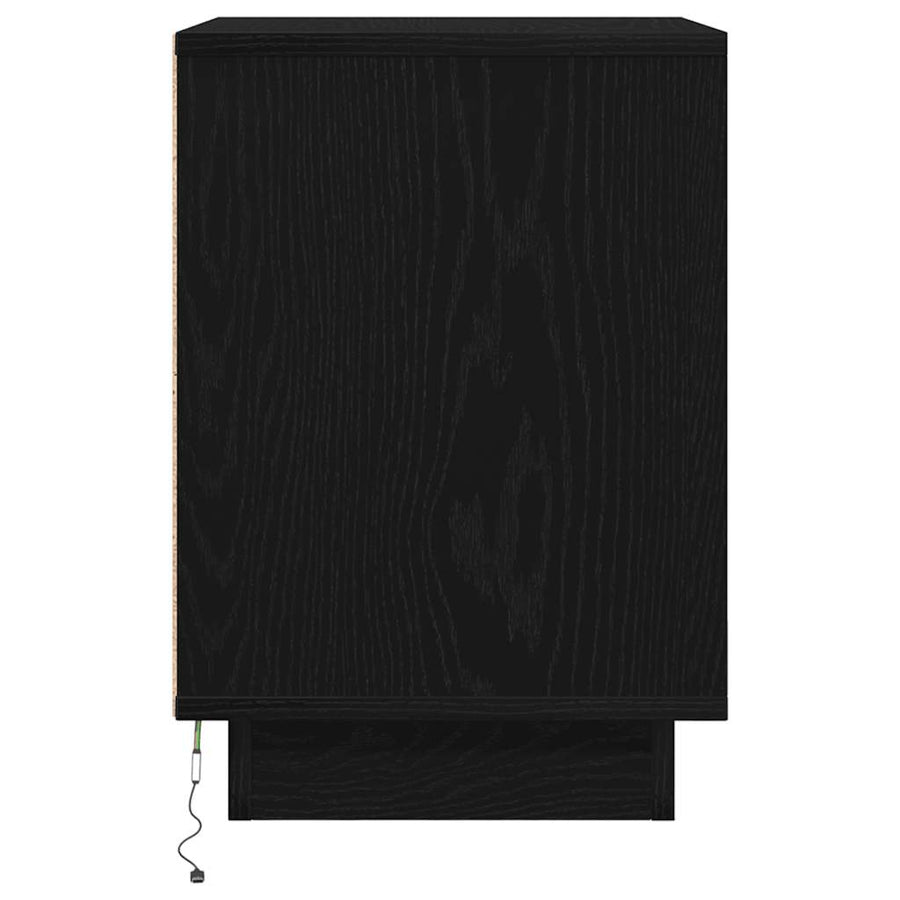 Nachtkastje met LED-verlichting 38x34x50 cm zwart
