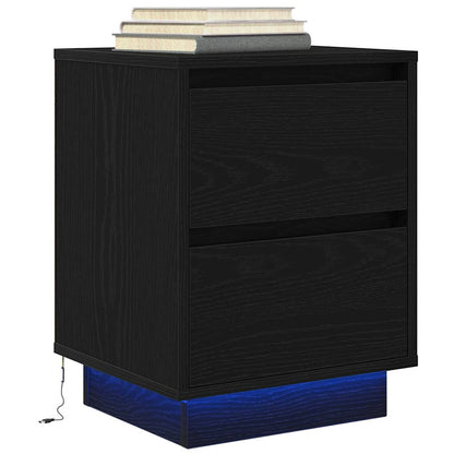 Nachtkastjes met LED-verlichting 2 st 38x34x50 cm zwart