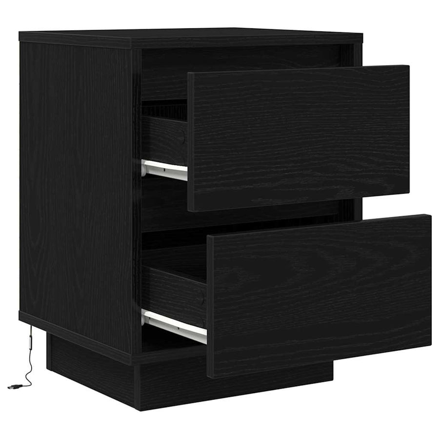 Nachtkastjes met LED-verlichting 2 st 38x34x50 cm zwart