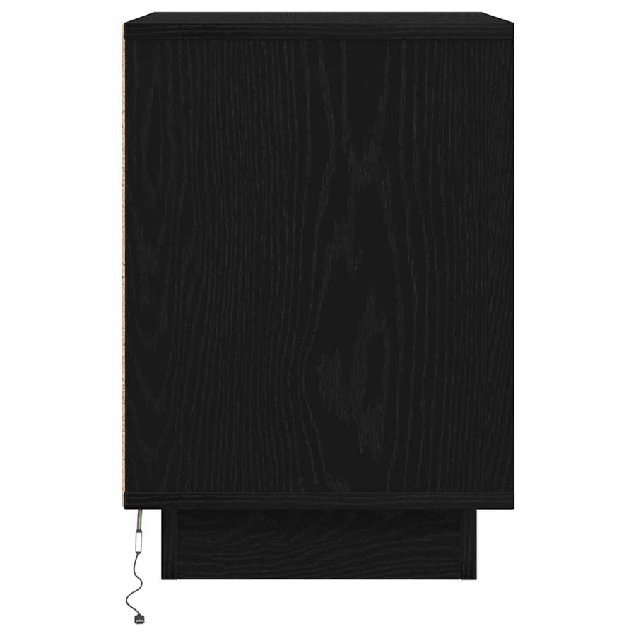 Nachtkastjes met LED-verlichting 2 st 38x34x50 cm zwart