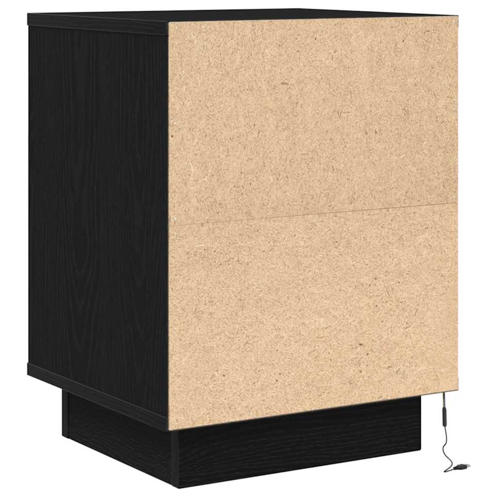 Nachtkastjes met LED-verlichting 2 st 38x34x50 cm zwart