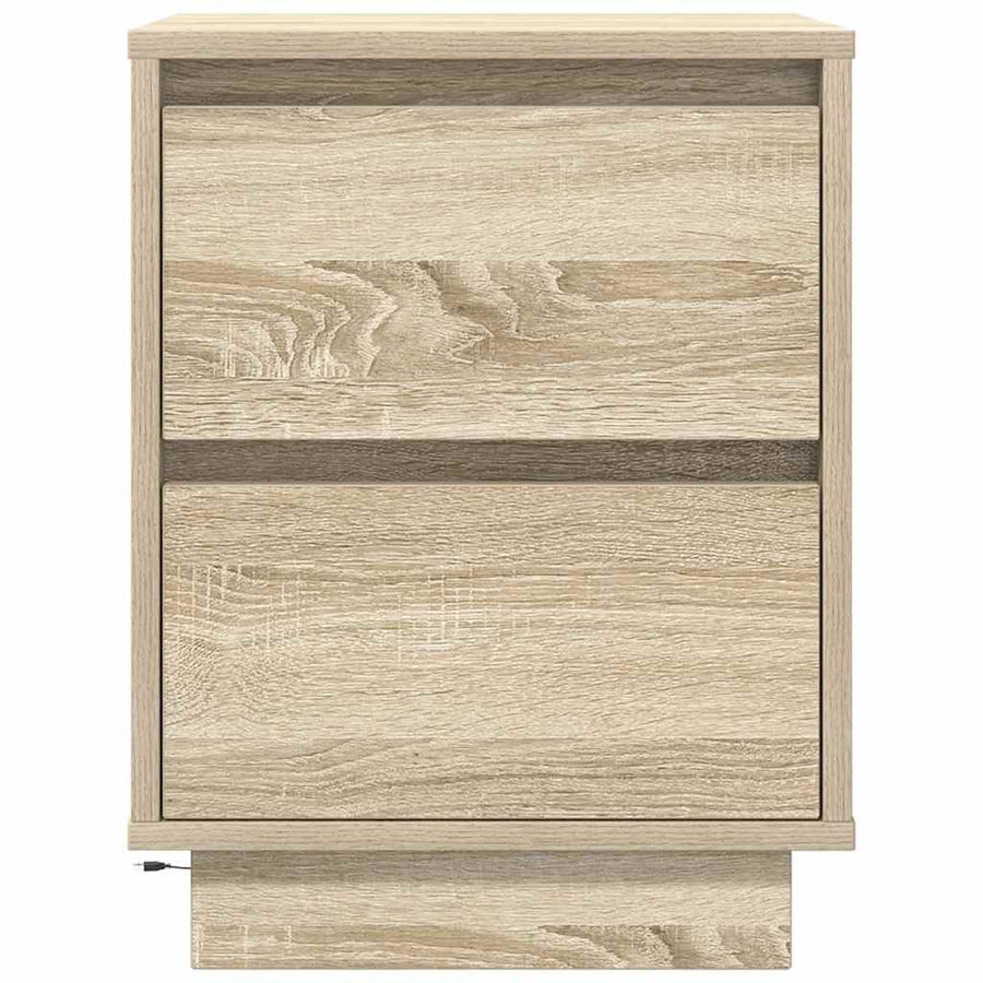 Nachtkastje met led-verlichting 38x34x50 cm sonoma eikenkleurig