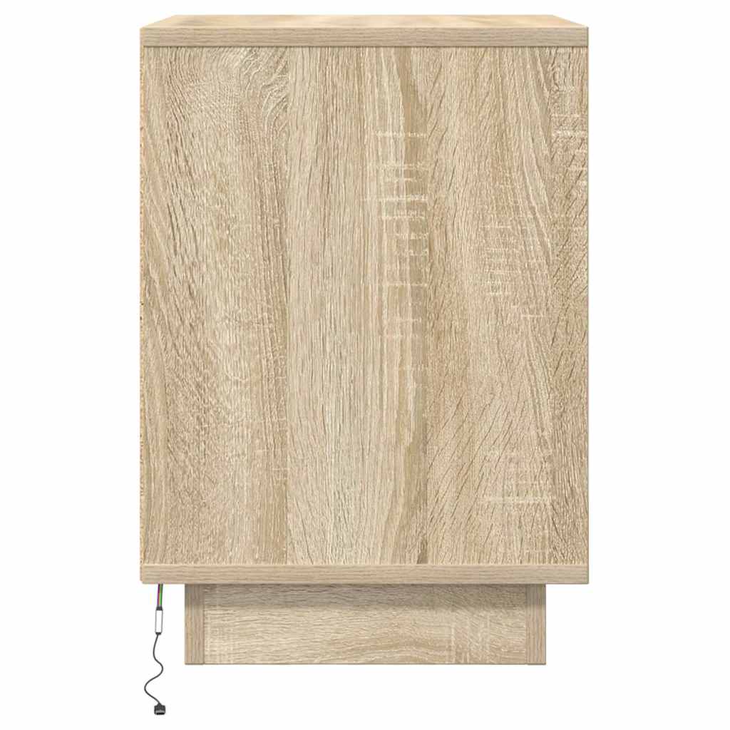 Nachtkastje met led-verlichting 38x34x50 cm sonoma eikenkleurig