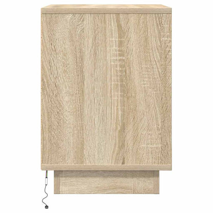 Nachtkastje met led-verlichting 38x34x50 cm sonoma eikenkleurig