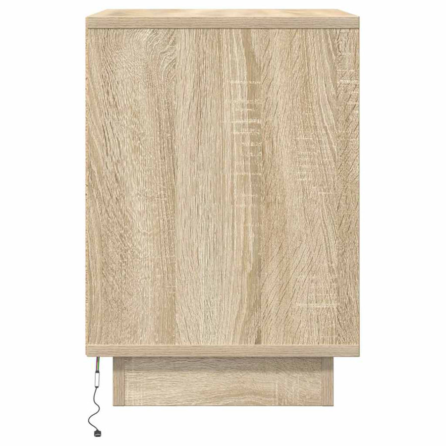 Nachtkastje met led-verlichting 38x34x50 cm sonoma eikenkleurig