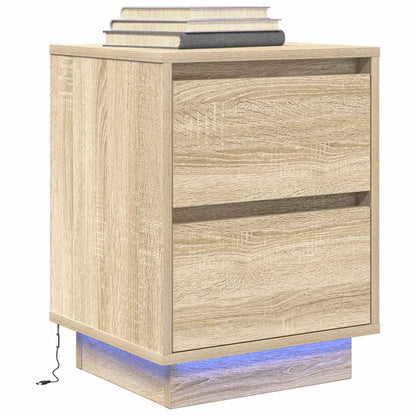 Nachtkastjes met led-verlichting 2 st Sonoma eikenkleurig