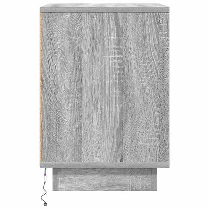 Nachtkastje met LED-verlichting 38x34x50 cm grijs sonoma