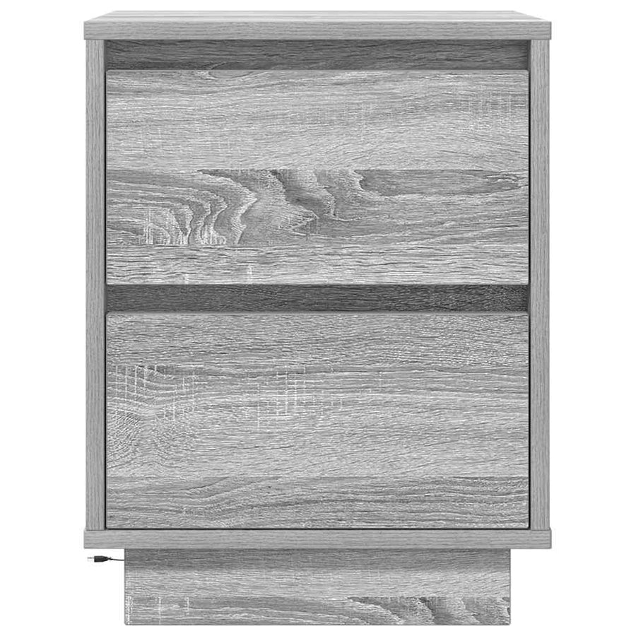 Nachtkastjes met LED 2 st 38x34x50 cm grijs sonoma