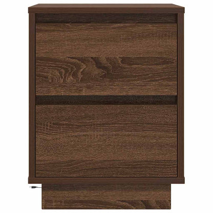 Nachtkastje met LED-verlichting 38x34x50 cm bruin eiken