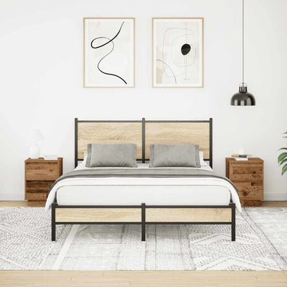 Nachtkastjes met led-verlichting 2 st 38x34x50 cm oud hout