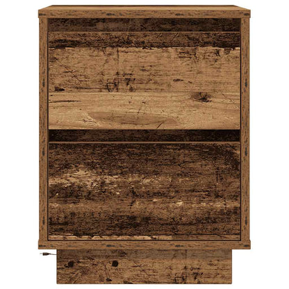 Nachtkastjes met led-verlichting 2 st 38x34x50 cm oud hout