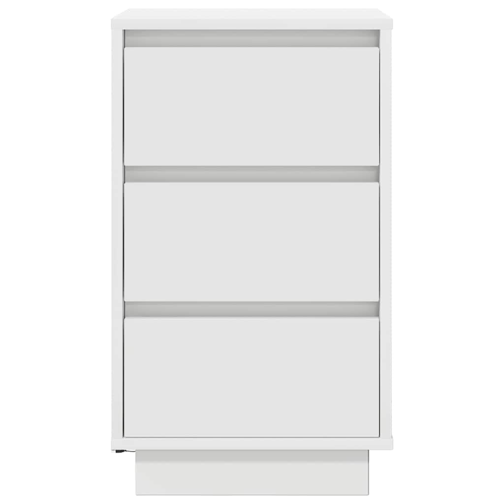 Nachtkastje met LED-verlichting 38x34x65 cm wit