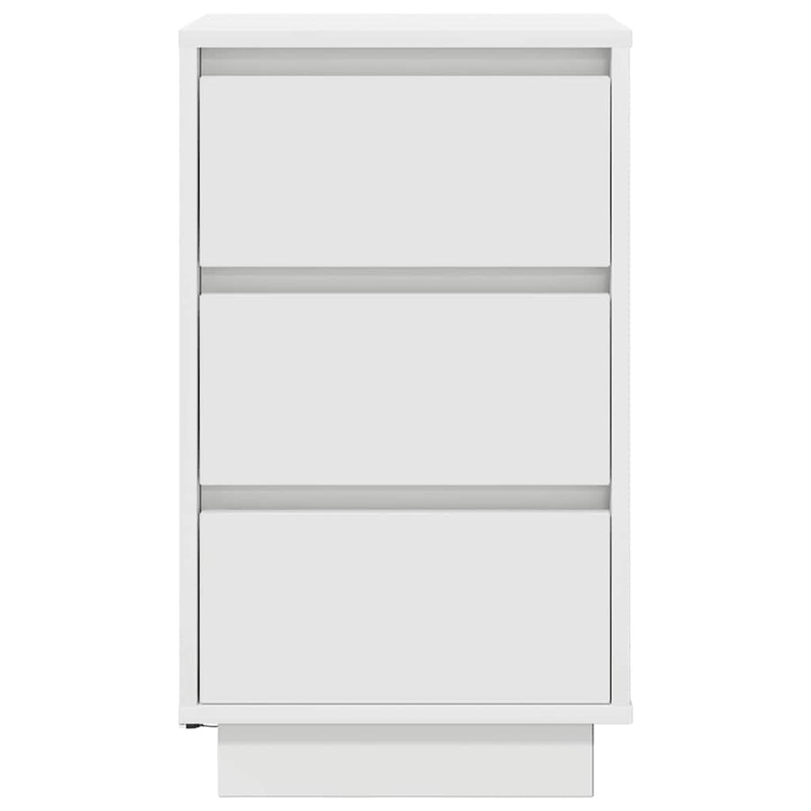 Nachtkastje met LED-verlichting 38x34x65 cm wit
