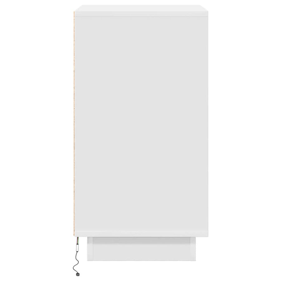 Nachtkastje met LED-verlichting 38x34x65 cm wit