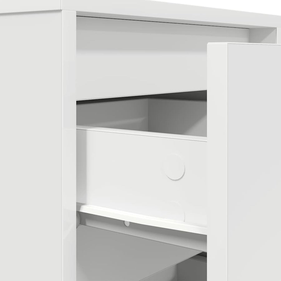 Nachtkastje met LED-verlichting 38x34x65 cm wit