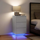 Nachtkastje 38x34x65 cm wit met LED