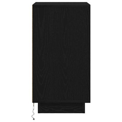 Nachtkastje met LED-verlichting 38x34x65 cm zwart