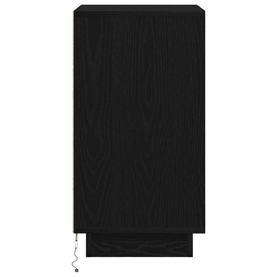 Nachtkastje met LED-verlichting 38x34x65 cm zwart