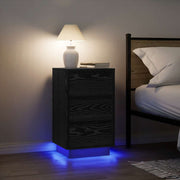 Nachtkastje 38x34x65 cm zwart met LED