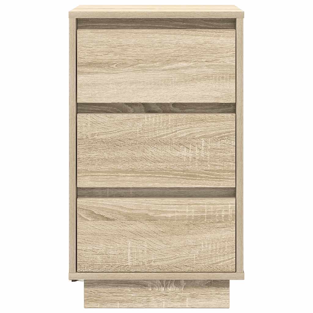 Nachtkastje met led-verlichting 38x34x65 cm sonoma eikenkleurig