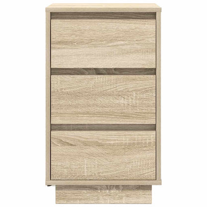 Nachtkastje met led-verlichting 38x34x65 cm sonoma eikenkleurig