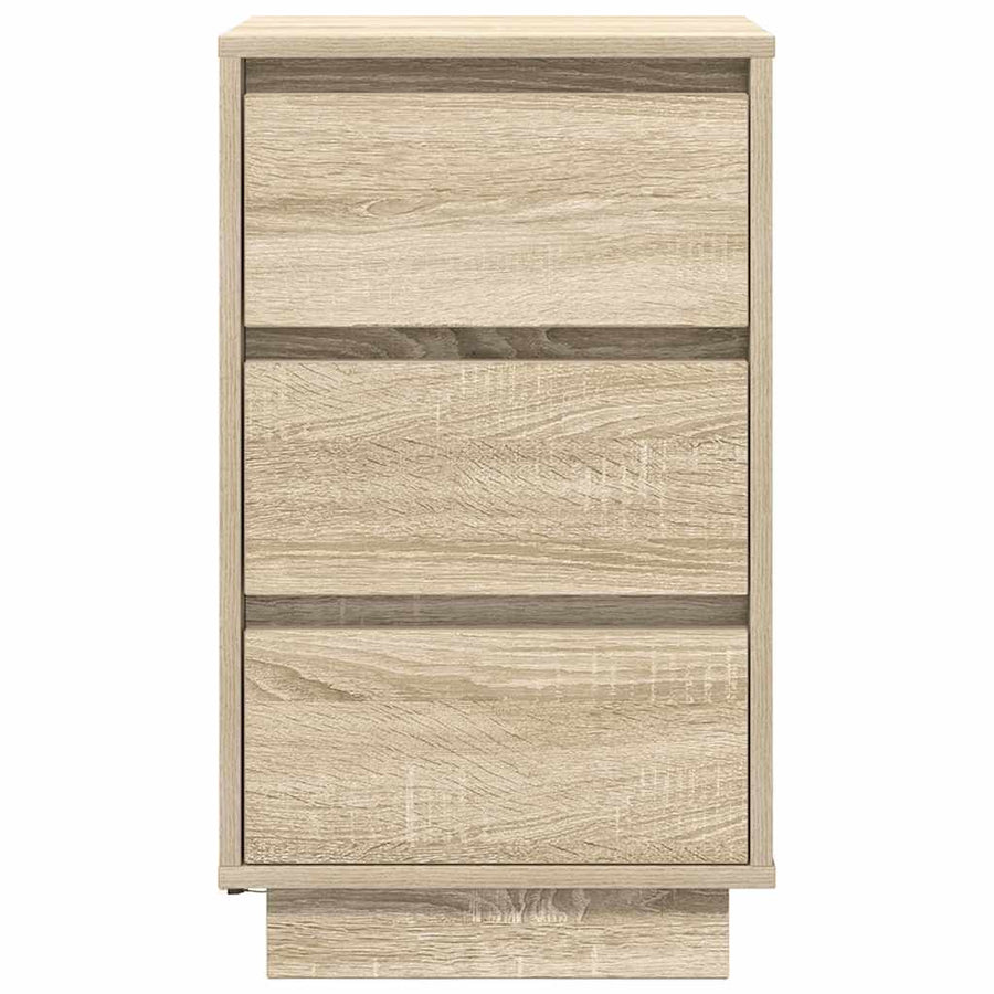 Nachtkastje met led-verlichting 38x34x65 cm sonoma eikenkleurig