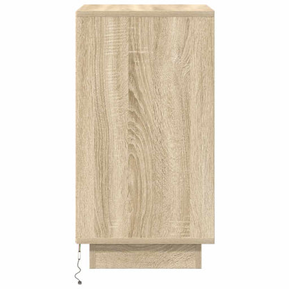 Nachtkastje met led-verlichting 38x34x65 cm sonoma eikenkleurig