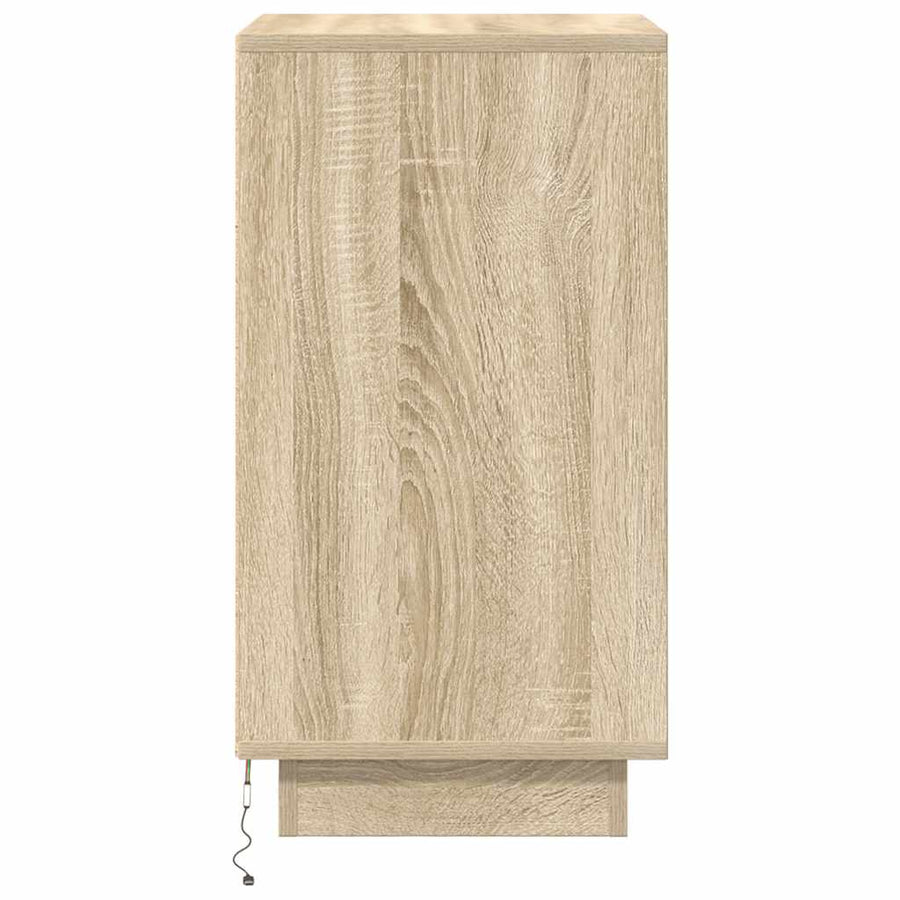 Nachtkastje met led-verlichting 38x34x65 cm sonoma eikenkleurig