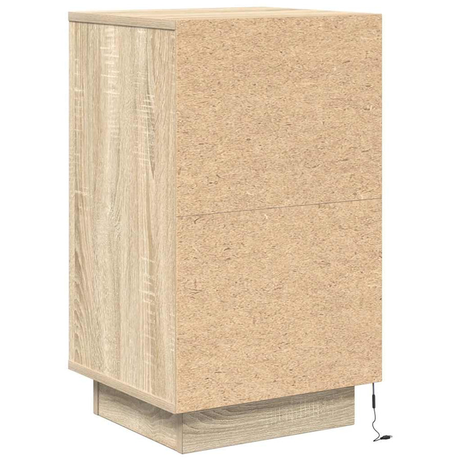 Nachtkastje met led-verlichting 38x34x65 cm sonoma eikenkleurig