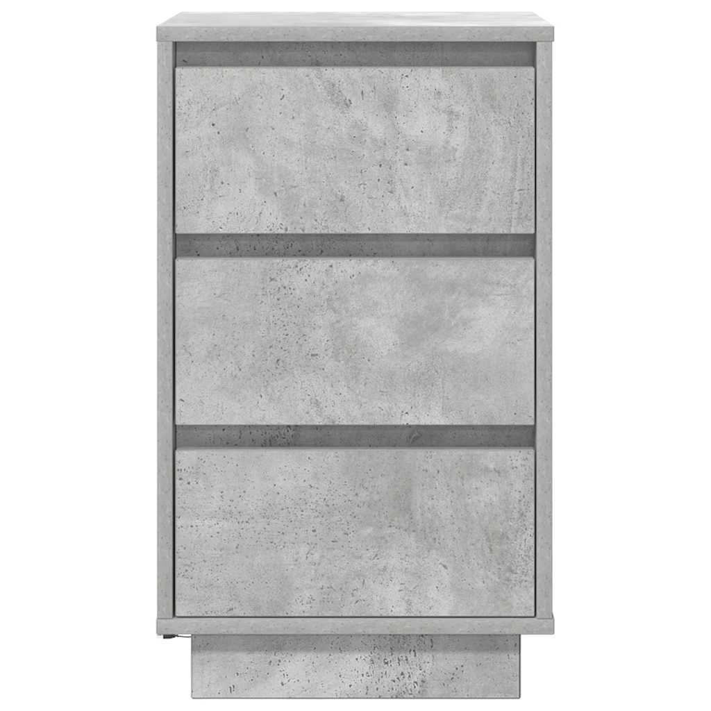 Nachtkastje met LED-verlichting 38x34x65 cm betongrijs