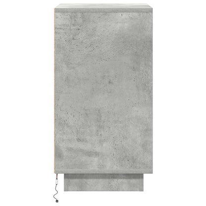 Nachtkastje met LED-verlichting 38x34x65 cm betongrijs