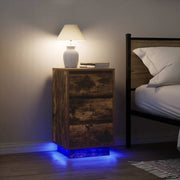 Nachtkastje 38x34x65 cm gerookt eiken met LED