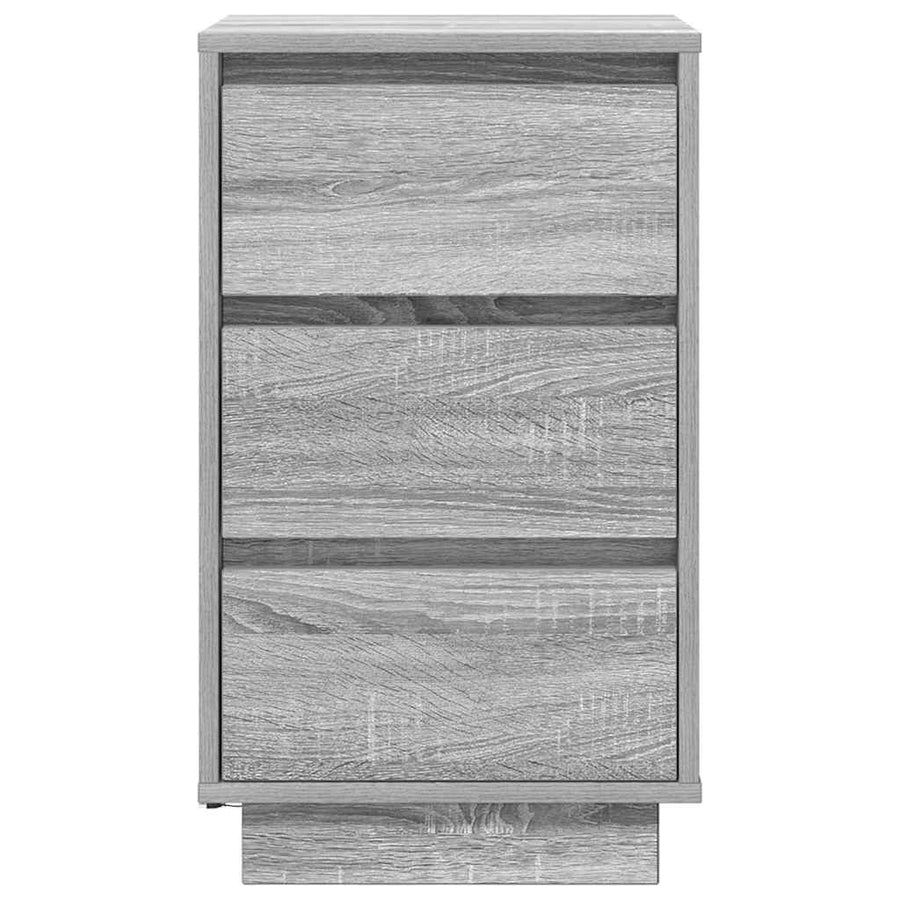 Nachtkastje met LED-verlichting 38x34x65 cm grijs sonoma