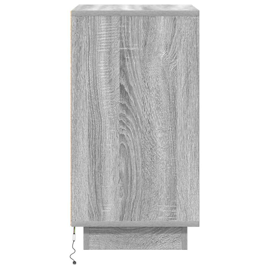 Nachtkastje met LED-verlichting 38x34x65 cm grijs sonoma