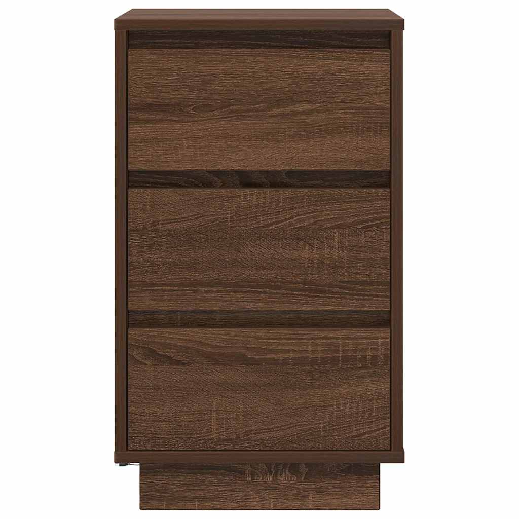 Nachtkastje met LED-verlichting 38x34x65 cm bruin eiken