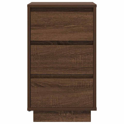 Nachtkastje met LED-verlichting 38x34x65 cm bruin eiken