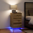 Nachtkastje 38x34x65 cm artisanaal eiken met LED