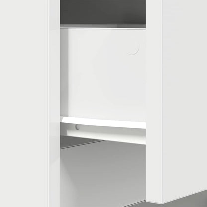 Nachtkastje 39x35x125 cm bewerkt hout wit