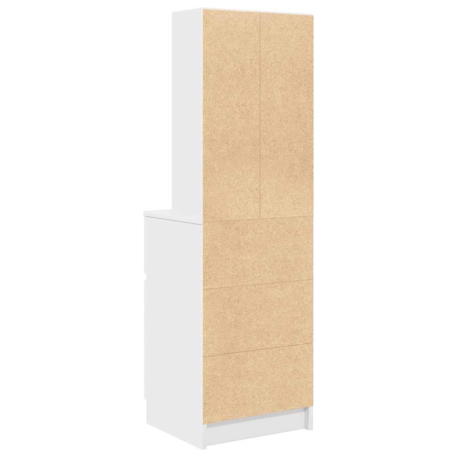 Nachtkastje 39x35x125 cm bewerkt hout wit
