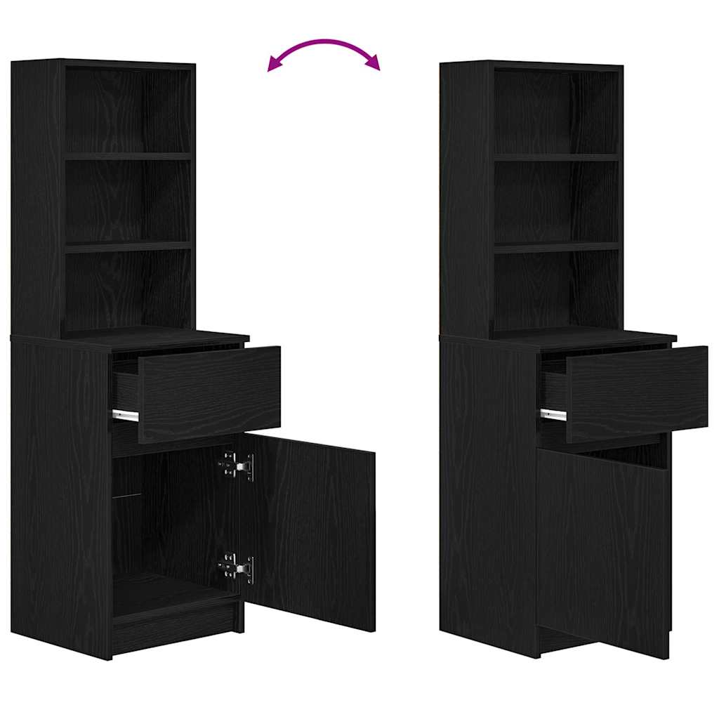 Nachtkastje 39x35x125 cm bewerkt hout wit