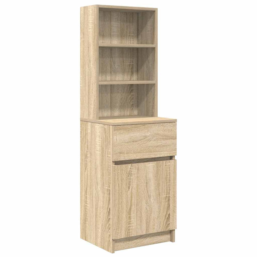 Nachtkastje 39x35x125 cm bewerkt hout sonoma eikenkleurig