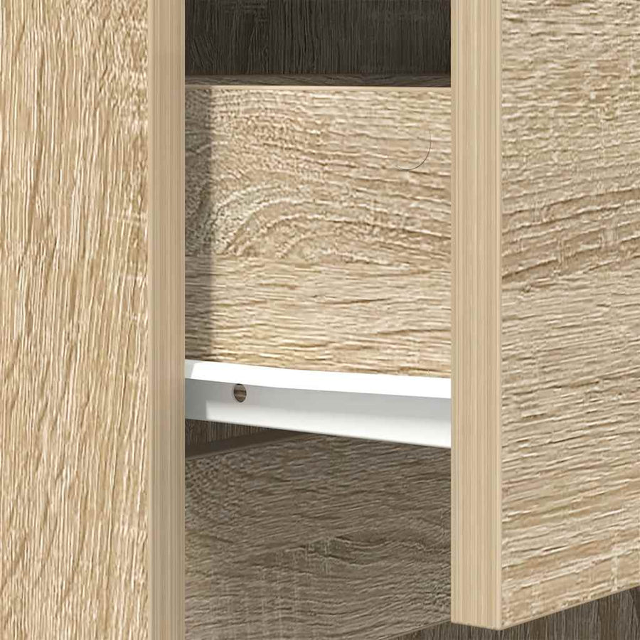 Nachtkastje 39x35x125 cm bewerkt hout sonoma eikenkleurig