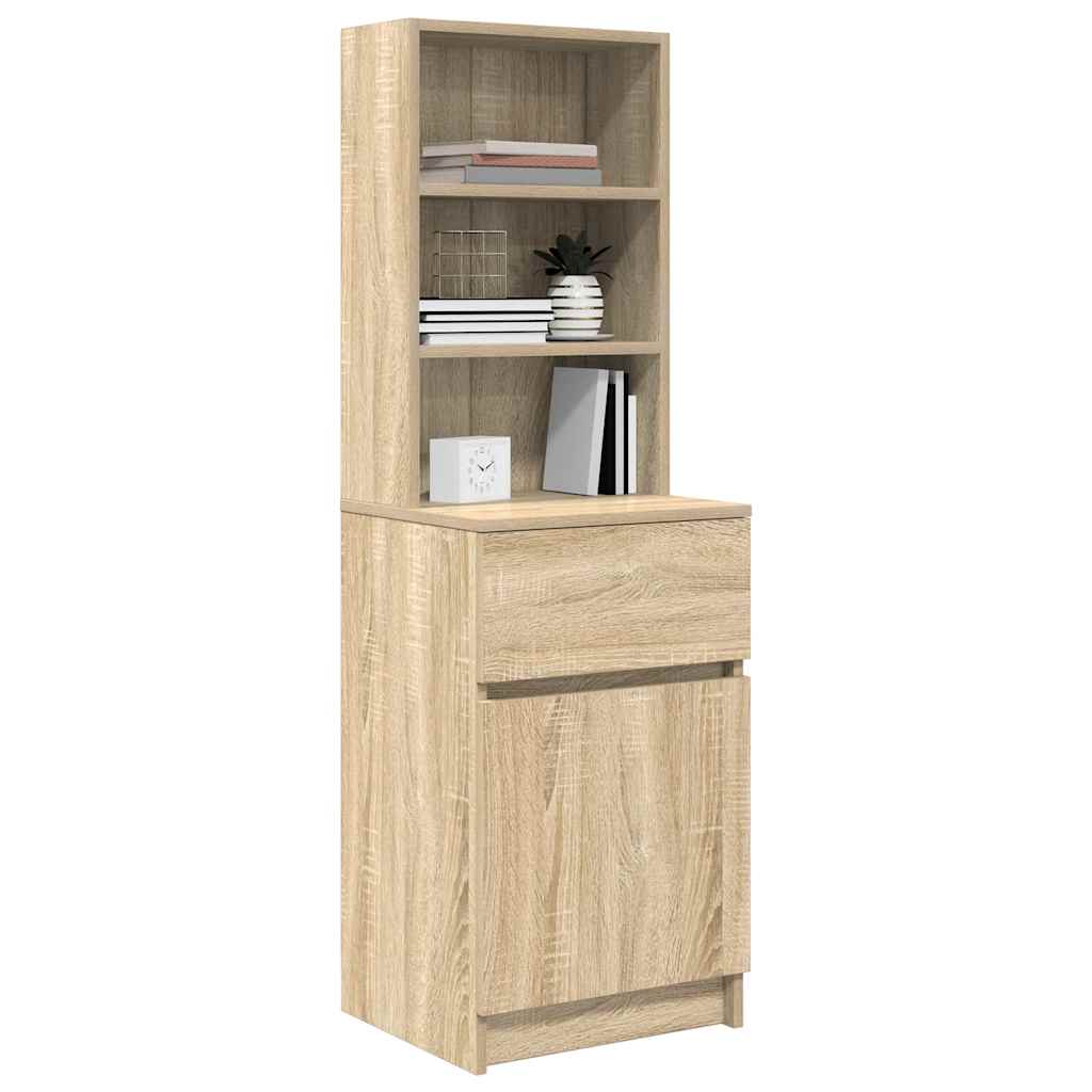 Nachtkastje 39x35x125 cm bewerkt hout sonoma eikenkleurig