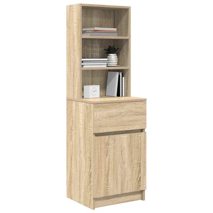 Nachtkastje 39x35x125 cm bewerkt hout sonoma eikenkleurig