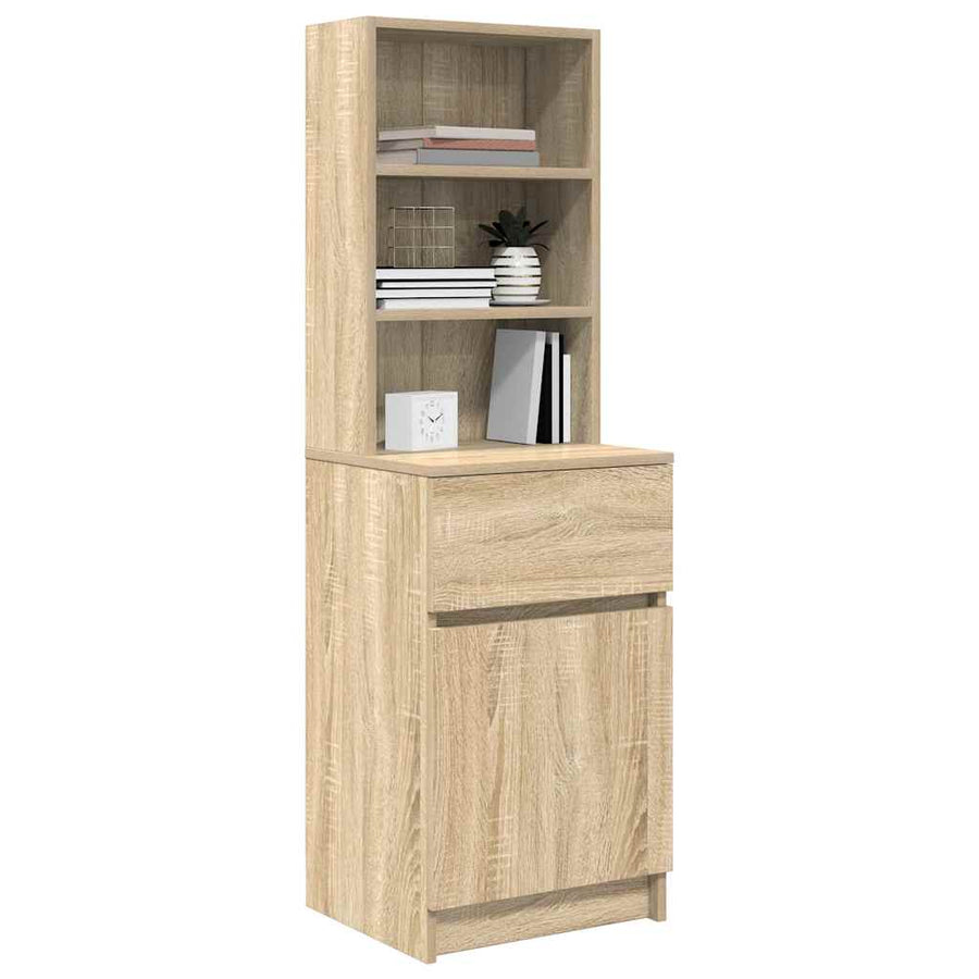 Nachtkastje 39x35x125 cm bewerkt hout sonoma eikenkleurig