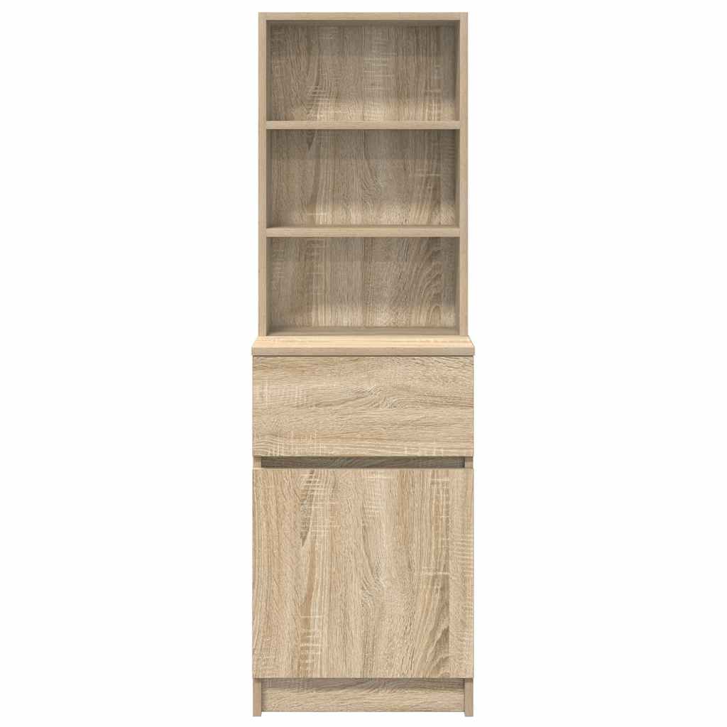 Nachtkastje 39x35x125 cm bewerkt hout sonoma eikenkleurig