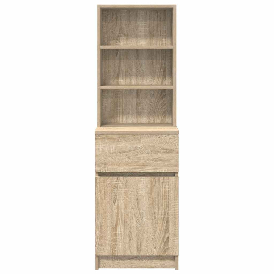 Nachtkastje 39x35x125 cm bewerkt hout sonoma eikenkleurig